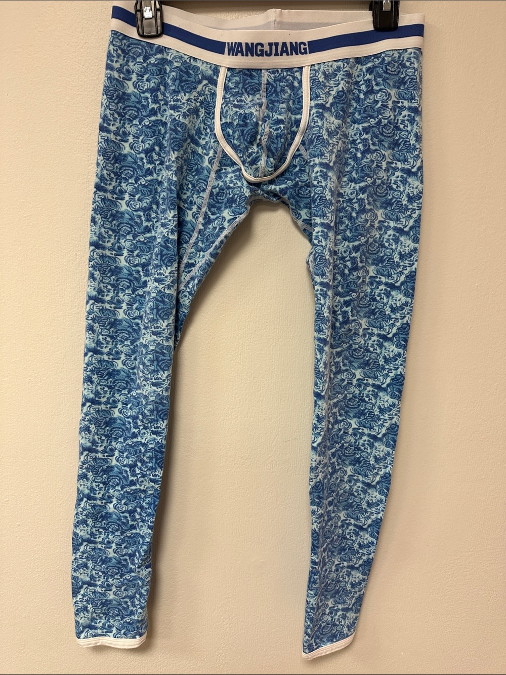 WANG JIANG Blue Floral Men’s Thermal Bottoms
